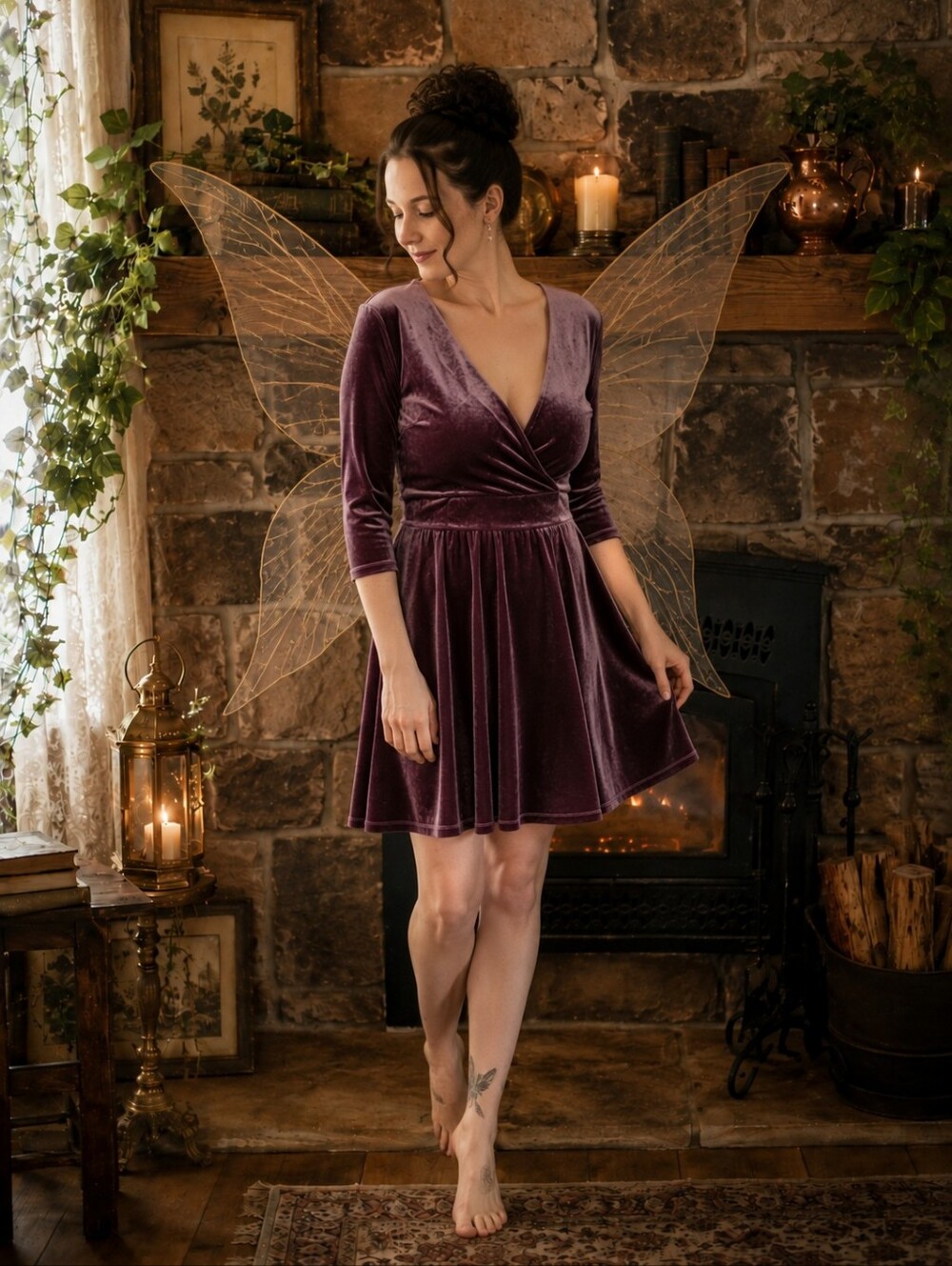 Fairy Fashion 🧵🧚‍♀️ TWIK Lavender Velvet Midi Dress sz M